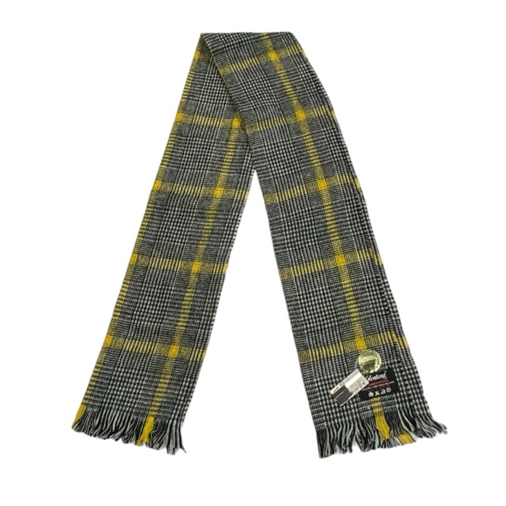 Glentana 100% lambswool scarf, NWT in perfect condition! Yellow, white & black.